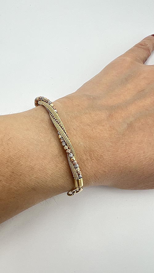 18k solid gold reversible bracelet