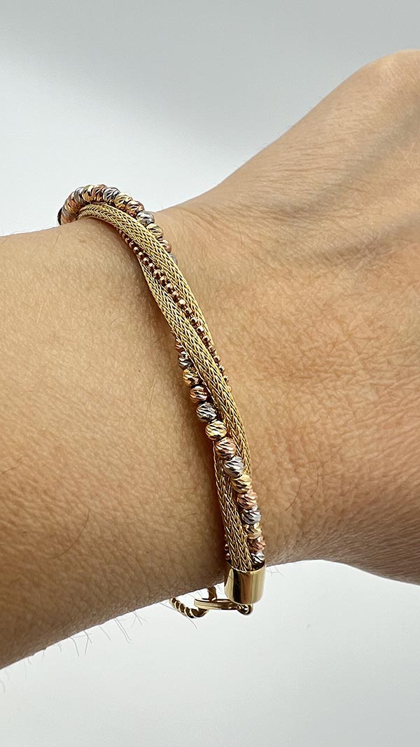 18k solid gold reversible bracelet