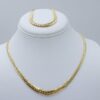 18k gold cobra mesh necklace and bracelet set