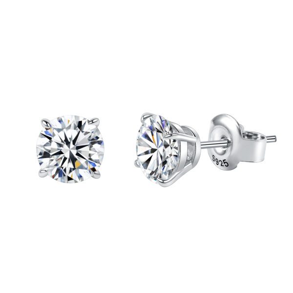 6mm-Moissanite-Sterling-Silver-Stud -Earrings-0