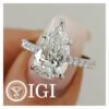 Pear Shaped Diamond Ring With Pave Band