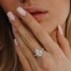 Pear Shaped Diamond Ring With Pave Band