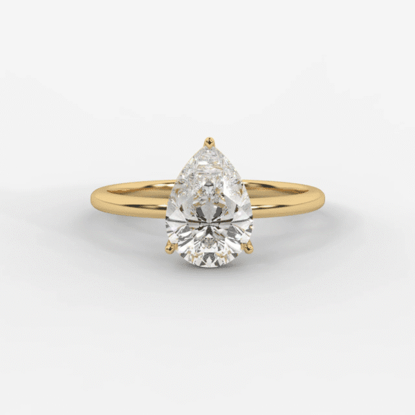 pear lab diamond engagement ring