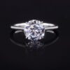 Round Solitaire Ring with Hidden Halo in 925 silver