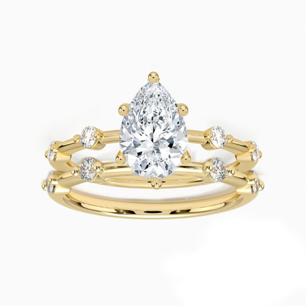 2ct pear-cut moissanite double band engagement
