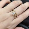 2ct pear-cut moissanite double band engagement