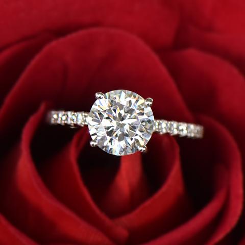 round moissanite solitaire ring