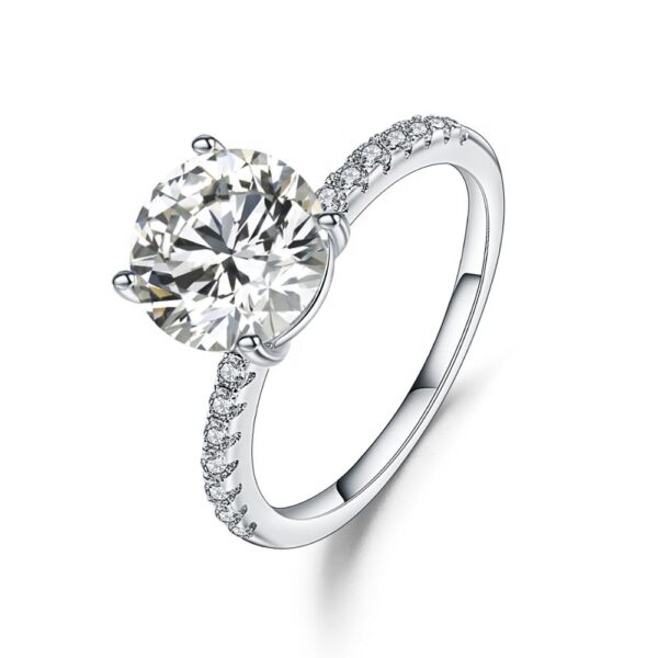 round moissanite solitaire ring
