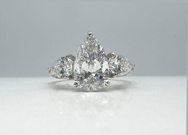 Trilogy Pear Lab Diamond Engagement Ring