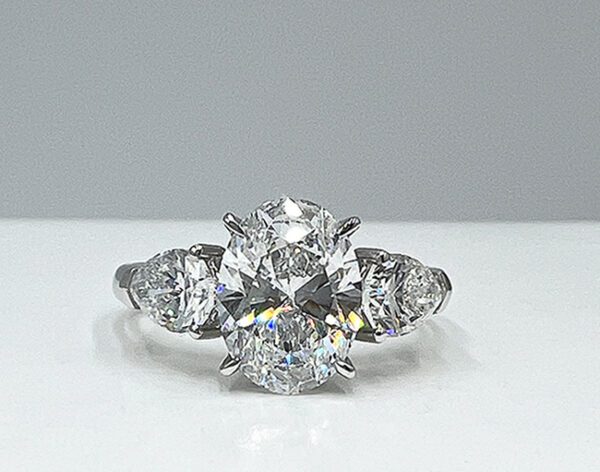 Oval Trilogy Lab Diamond Ring