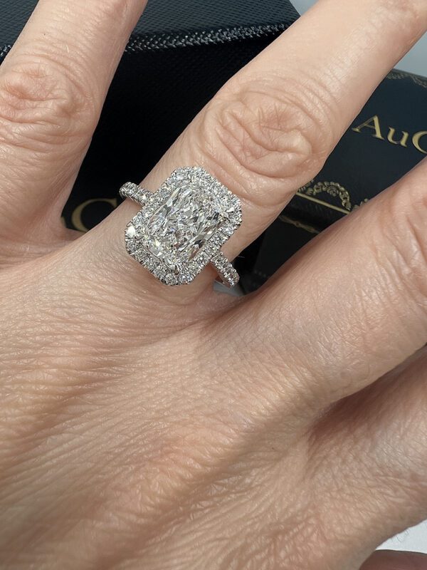 radiant cut lab diamond ring