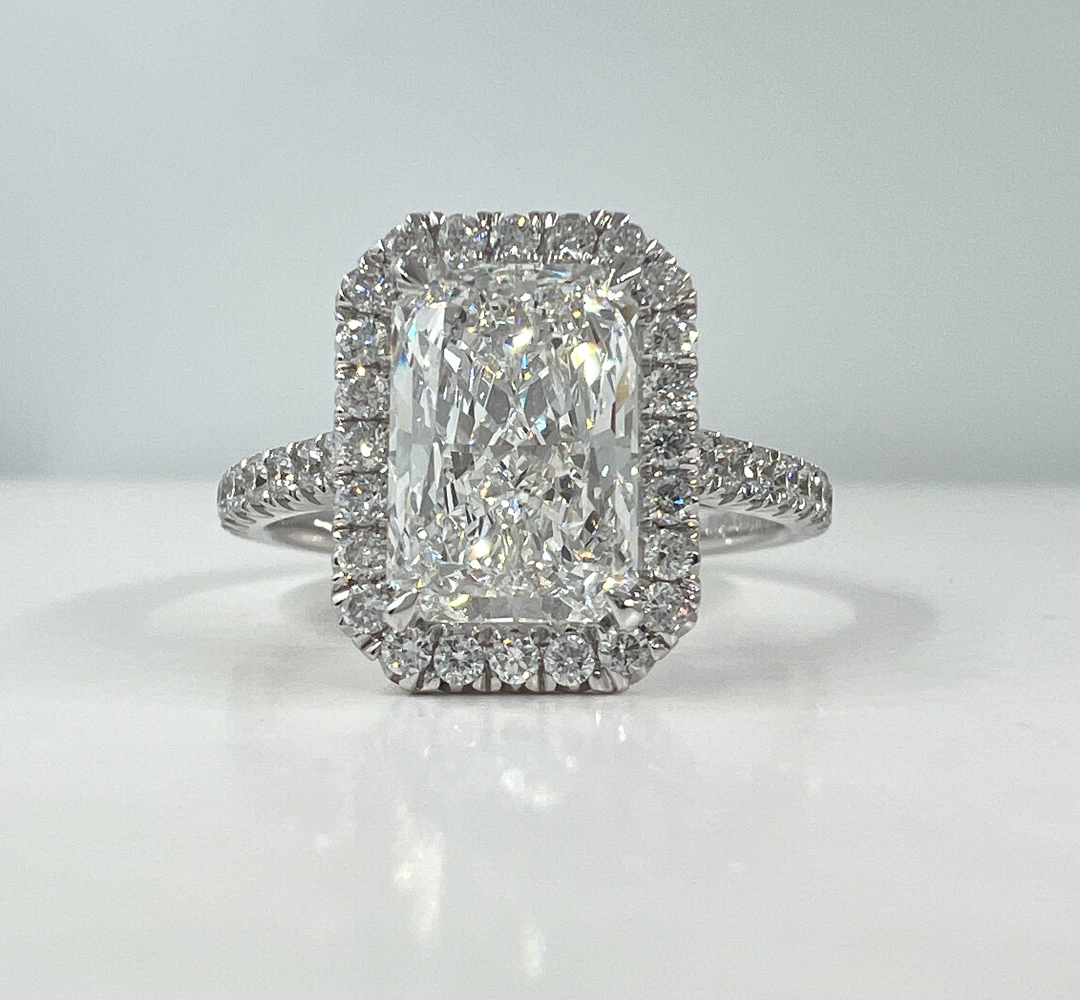 radiant-diamond-ring-with-halo-and-pave-band-00 radiant cut lab diamond ring with halo and pave band
