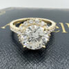 Lab Grown Diamond French Pave Halo Engagement Ring