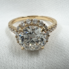 Lab Grown Diamond French Pave Halo Engagement Ring
