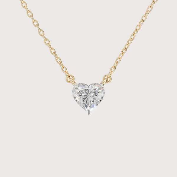 One Carat Heart Pendant Lab Diamond Necklace