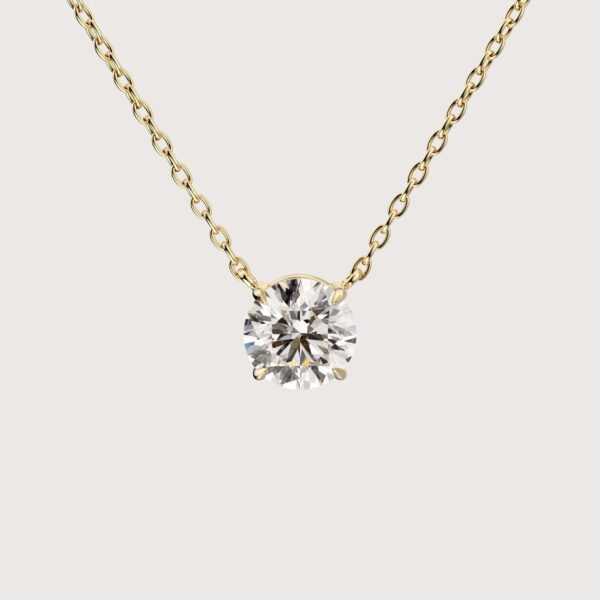 1 Carat Round Solitaire Lab Diamond Necklace