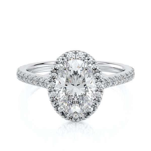 oval halo engagement ring
