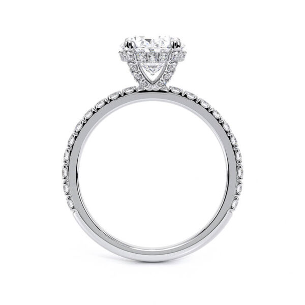 lab diamond oval engagement ring with pave