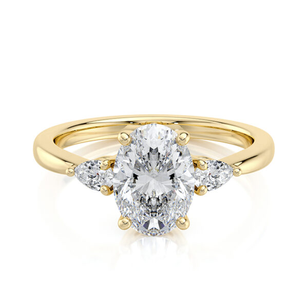 Oval Trilogy Lab Grown Engagement Ring
