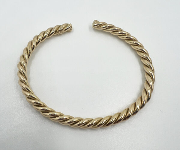 18k gold rope cuff bangle