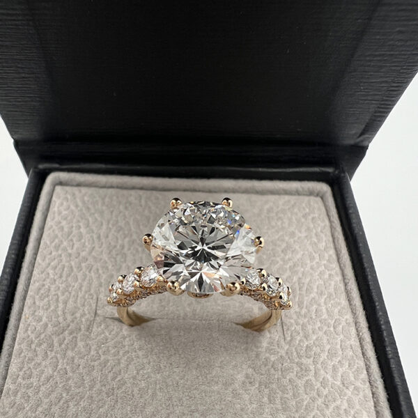 3 carat lab diamond round ring