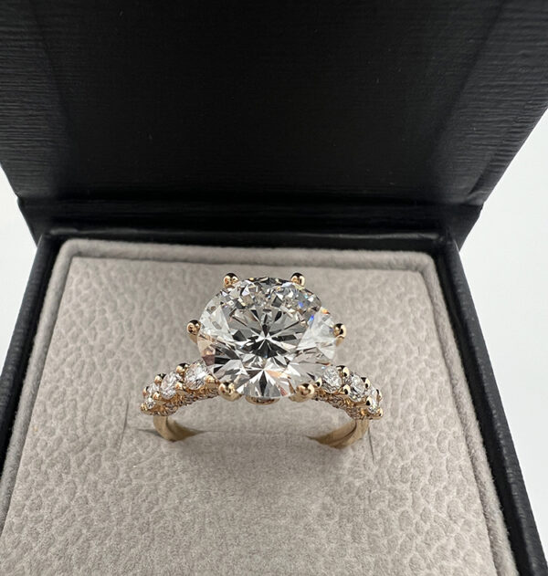 3 carat lab diamond round ring