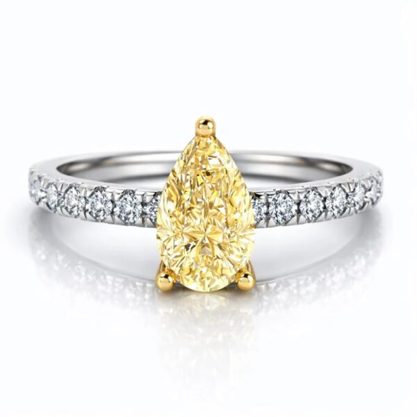 Fancy Yellow Lab Diamond Engagement Ring