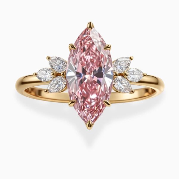 fancy pink lab diamond Engagement Ring