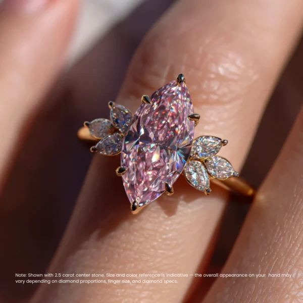 fancy pink lab diamond Engagement Ring