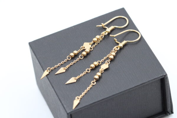 18K-Solid-Gold-Tassel-Drop-Earrings