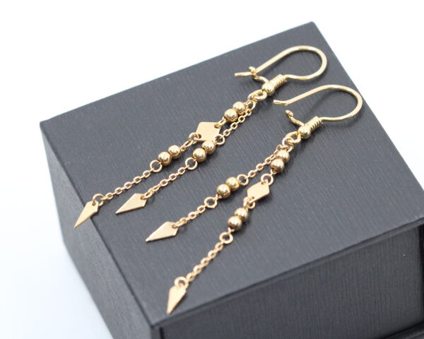 18K-Solid-Gold-Tassel-Drop-Earrings