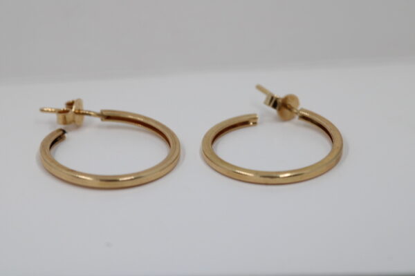 18K Solid Gold Hoop Stud Earrings