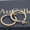 18K Solid Gold Hoop Stud Earrings