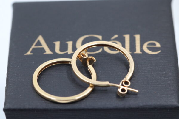 18K Solid Gold Hoop Stud Earrings