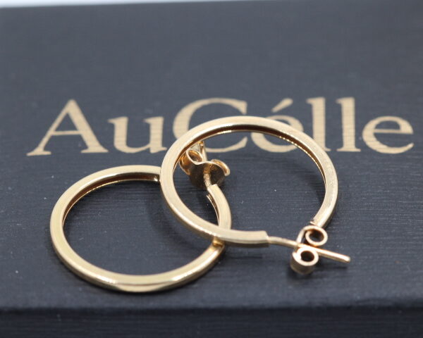 18K Solid Gold Hoop Stud Earrings