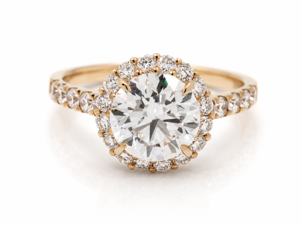 2 carat round lab diamond ring