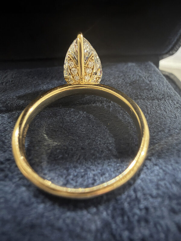 3 CT Pear Lab Diamond Halo Engagement Ring