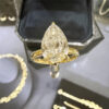 3 CT Pear Lab Diamond Halo Engagement Ring
