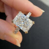 3.03 ct Radiant Cut Lab Grown Diamond Halo Engagement Ring in 18K Gold