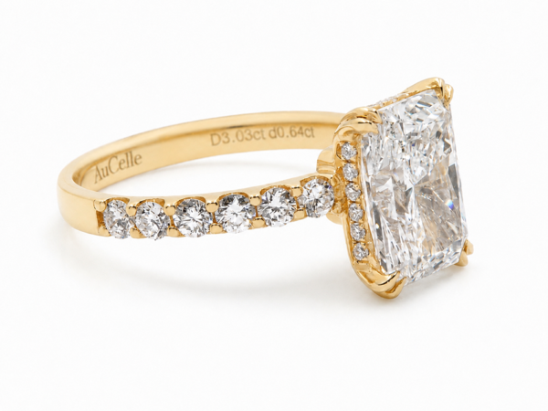 3 ct radiant lab diamond ring