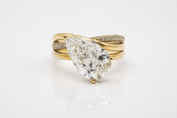 5 Carat Pear Lab Diamond Engagement Ring
