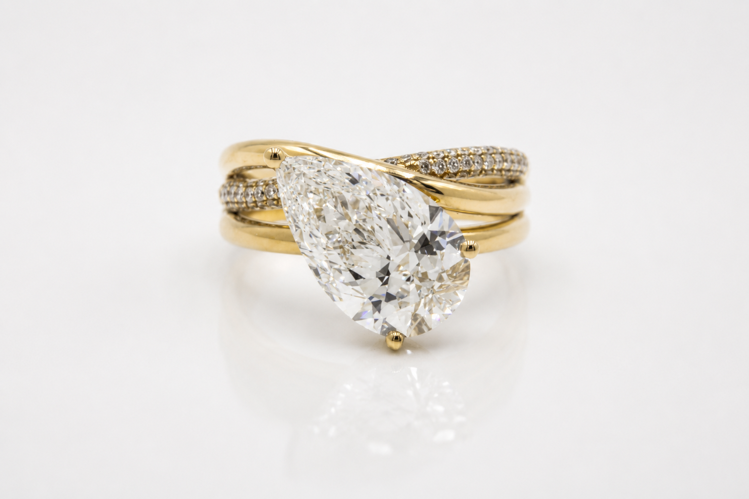 five-carat-pear-diamond-ring-0 5 Carat Pear Lab Diamond Engagement Ring