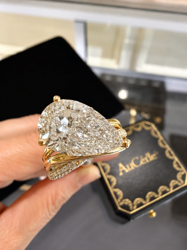 5 carat pear diamond ring
