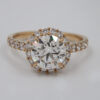 2 Carat Round Lab Diamond Halo Engagement Ring in 18K Gold
