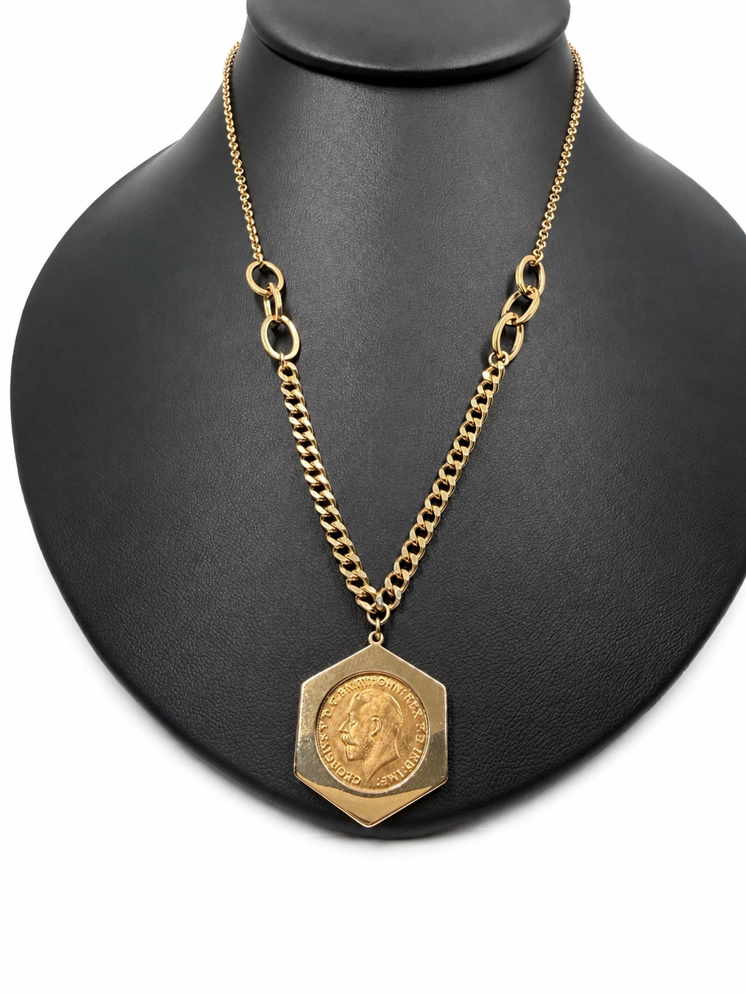 18K gold Quarter Lira coin necklace 18K gold Quarter Lira coin necklace