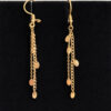 18K Gold Diamond-Cut Chain Drop Earrings