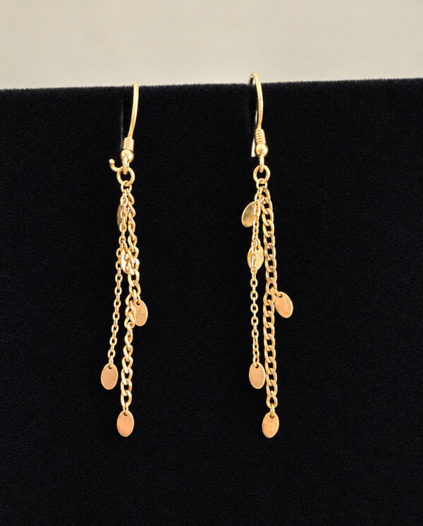 18K-Gold-Diamond-Cut-Chain-Drop-Earrings-0