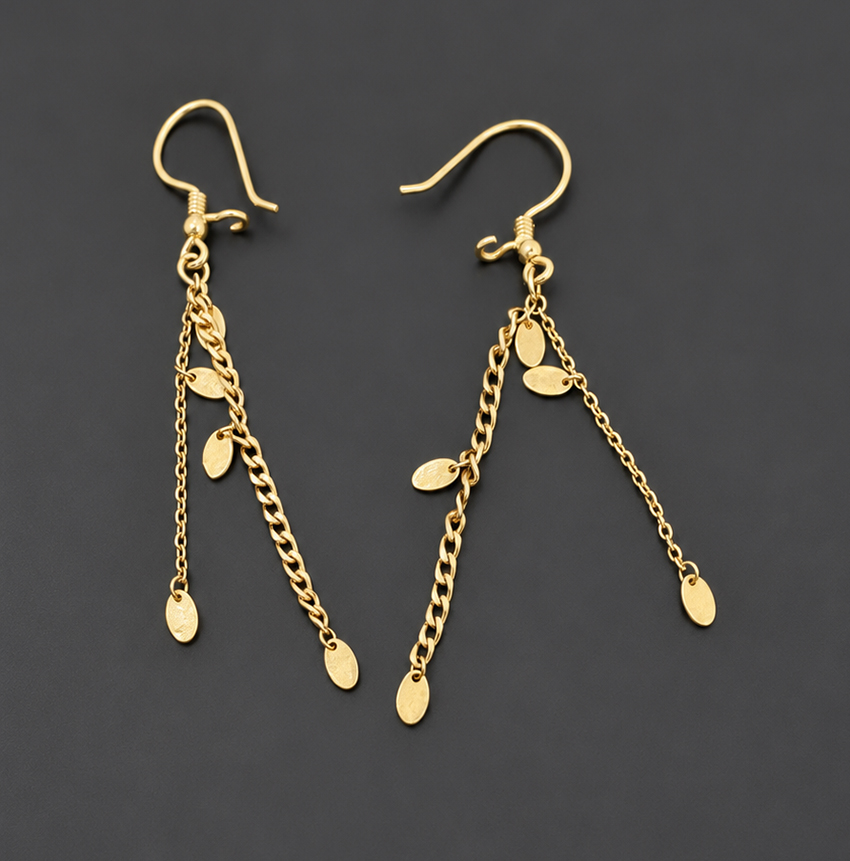 18K-Gold-Diamond-Cut-Chain-Drop-Earrings-03