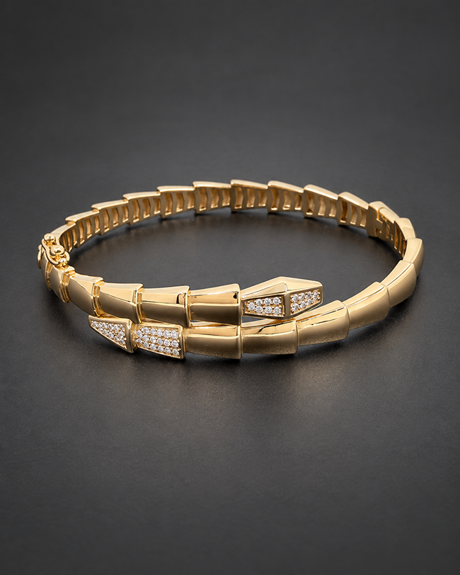 18K Gold Serpentine Snake Bangle 18K Gold Serpentine Snake Bangle