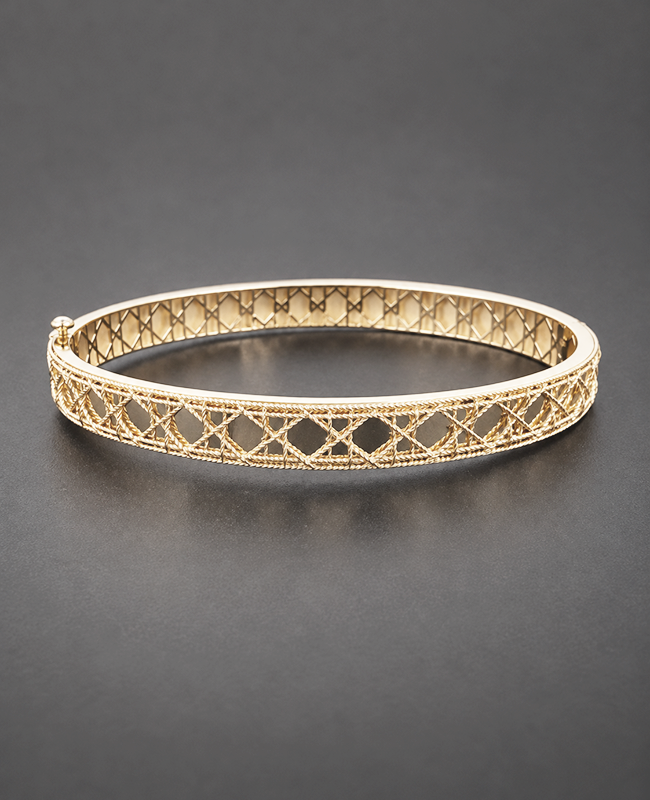 18K Gold Designer-Inspired Bangle